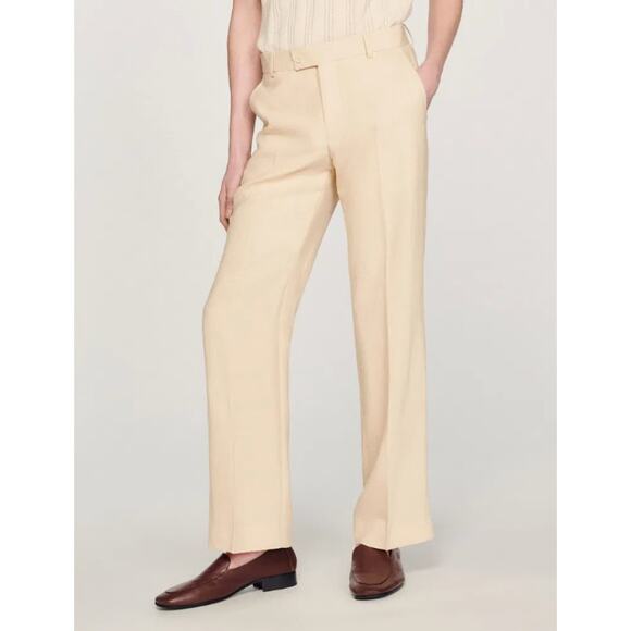 Sandro Paris Linen Viscose Suit Trousers Beige Women’s Size FR 38 / US 6 - Picture 1 of 8
